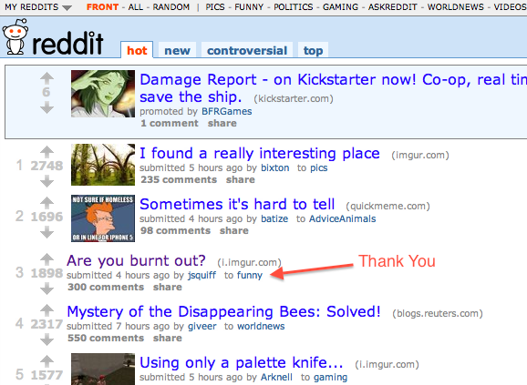 Front page of Reddit